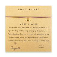 free spirit make a wish necklace with gold dipped dragonfly on amethyst