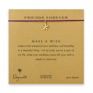 friends forever groovy flower necklace on amethyst, gold dipped