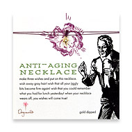 anti-aging make a wish necklace with gold dipped genie lamp on amethyst