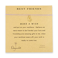 best friends make a wish necklace with gold dipped loving heart on purple