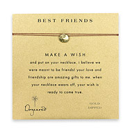 best friends make a wish necklace with gold dipped sand dollar on tobacco