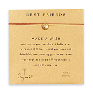 best friends make a wish necklace with gold dipped sand dollar on tobacco