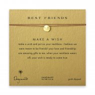 best friends sand dollar necklace on tobacco, gold dipped