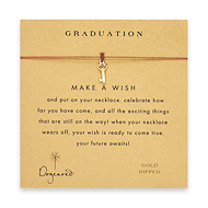 graduation heart key necklace on tobacco, gold dipped