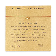 in dogs we trust dog bone necklace on tobacco, gold dipped