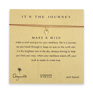 it's the journey north star necklace on tobacco, gold dipped