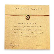 live love laugh gold dipped make a wish necklace on tobacco