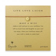 live love laugh daisy necklace on tobacco, gold dipped