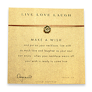 live love laugh gold dipped make a wish necklace on tobacco