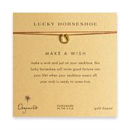 lucky horseshoe, horseshoe necklace on tobacco, gold dipped