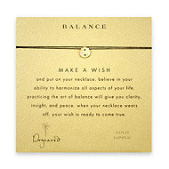 balance make a wish necklace with gold dipped yin yang on black