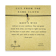 cut from the same cloth make a wish necklace with gold dipped scissors on black