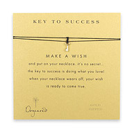 key to success make a wish necklace with gold dipped key on black