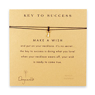 key to success make a wish necklace with gold dipped key on black