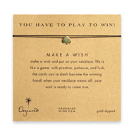 you have to play to win make a wish necklace with gold dipped spade on black