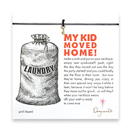 my kid moved home make a wish necklace with gold dipped key on black