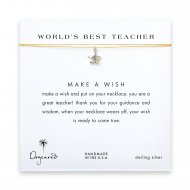 world's best teacher star necklace on gold, sterling silver