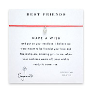 best friends make a wish necklace with sterling silver pure heart on red