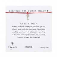 listen to your heart key necklace on red, sterling silver