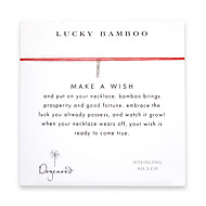lucky bamboo make a wish necklace with sterling silver bamboo on red