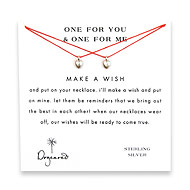 one for you one for me make a wish necklace set with sterling silver baby heart on red
