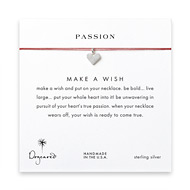passion heart necklace on red, sterling silver