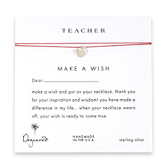teacher make a wish necklace with sterling silver apple on red