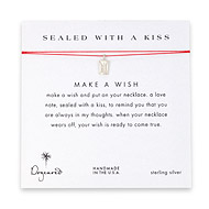 sealed with a kiss envelope necklace on red, sterling silver