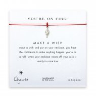you're on fire! Torch necklace on red, sterling silver
