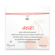 sex make a wish necklace with sterling silver cherries on red