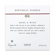 birthday wishes ribbon bow necklace on berry, sterling silver