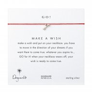 go! arrow necklace on berry, sterling silver
