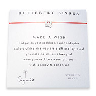 butterfly kisses make a wish necklace with sterling silver butterfly on coral