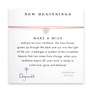 new beginnings make a wish necklace with sterling silver lotus flower on coral