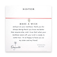 sister make a wish necklace with sterling silver baby heart on coral