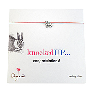 knocked up make a wish necklace with sterling silver rabbit on coral