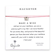 daughter make a wish necklace with sterling silver butterfly on pink