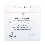 girl power make a wish necklace with sterling silver high heel on pink