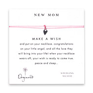 new mom make a wish necklace with sterling silver petite heart on pink