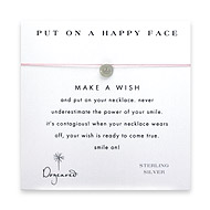 put on a happy face make a wish necklace with sterling silver happy face on pink