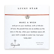 lucky star sterling silver make a wish necklace on orange