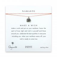 namaste buddha necklace on orange, sterling silver
