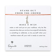 stand out from the crowd giraffe necklace on orange, sterling silver