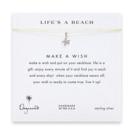 life's a beach starfish necklace on yellow, sterling silver