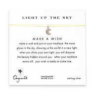 light up the sky moon glow necklace on yellow, sterling silver