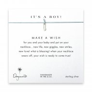 it's a boy safety pin necklace on mint, sterling silver