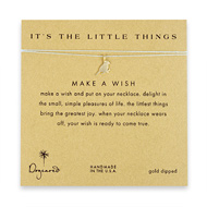 it's the little things sparrow necklace on mint, gold dipped