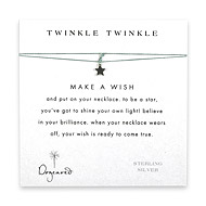 twinkle twinkle make a wish necklace with sterling silver teeny star on mint
