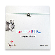 knocked up make a wish necklace with sterling silver rabbit on mint