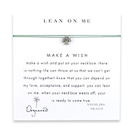 lean on me make a wish necklace with sterling silver small tree on emerald